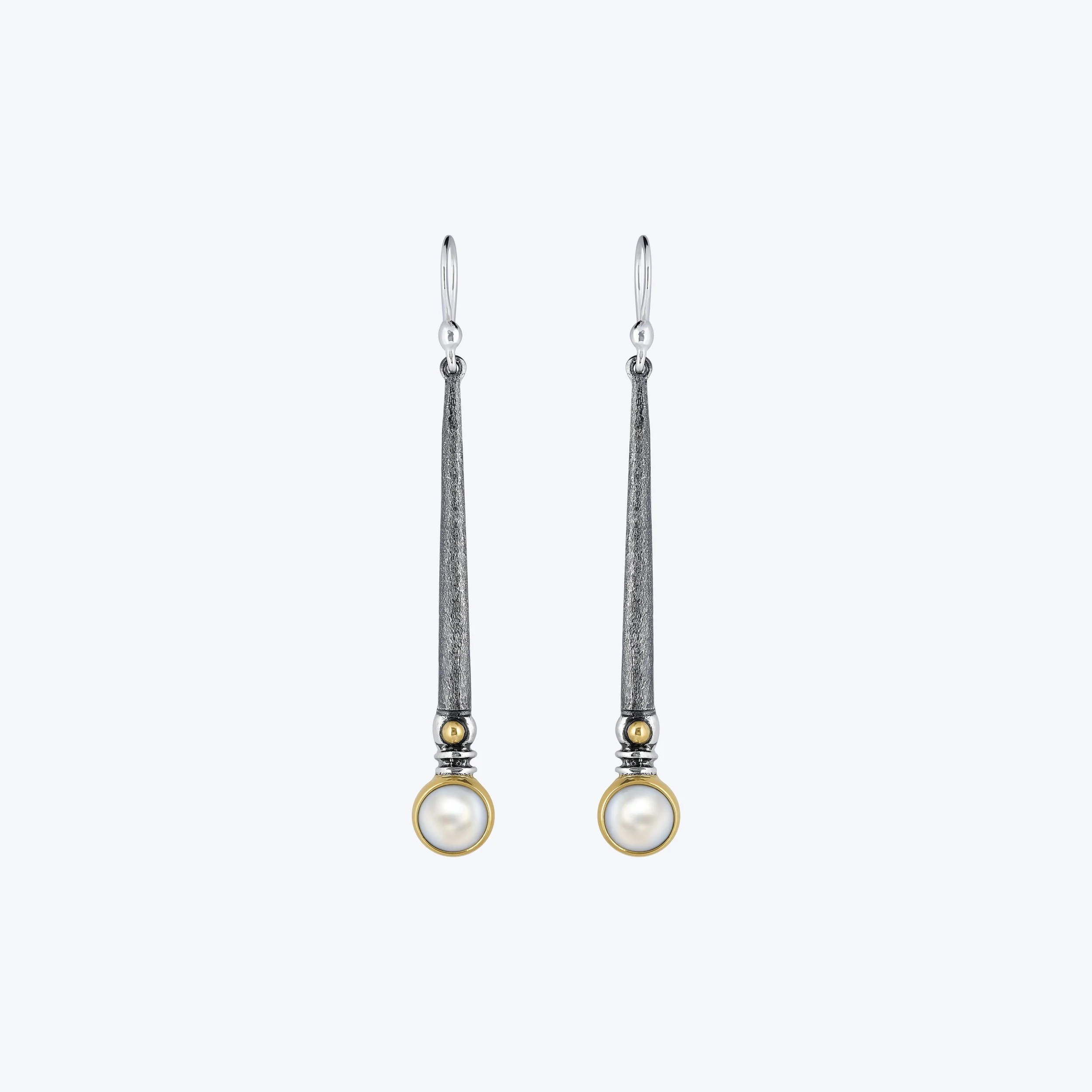 Oxidised Pearl Earrings