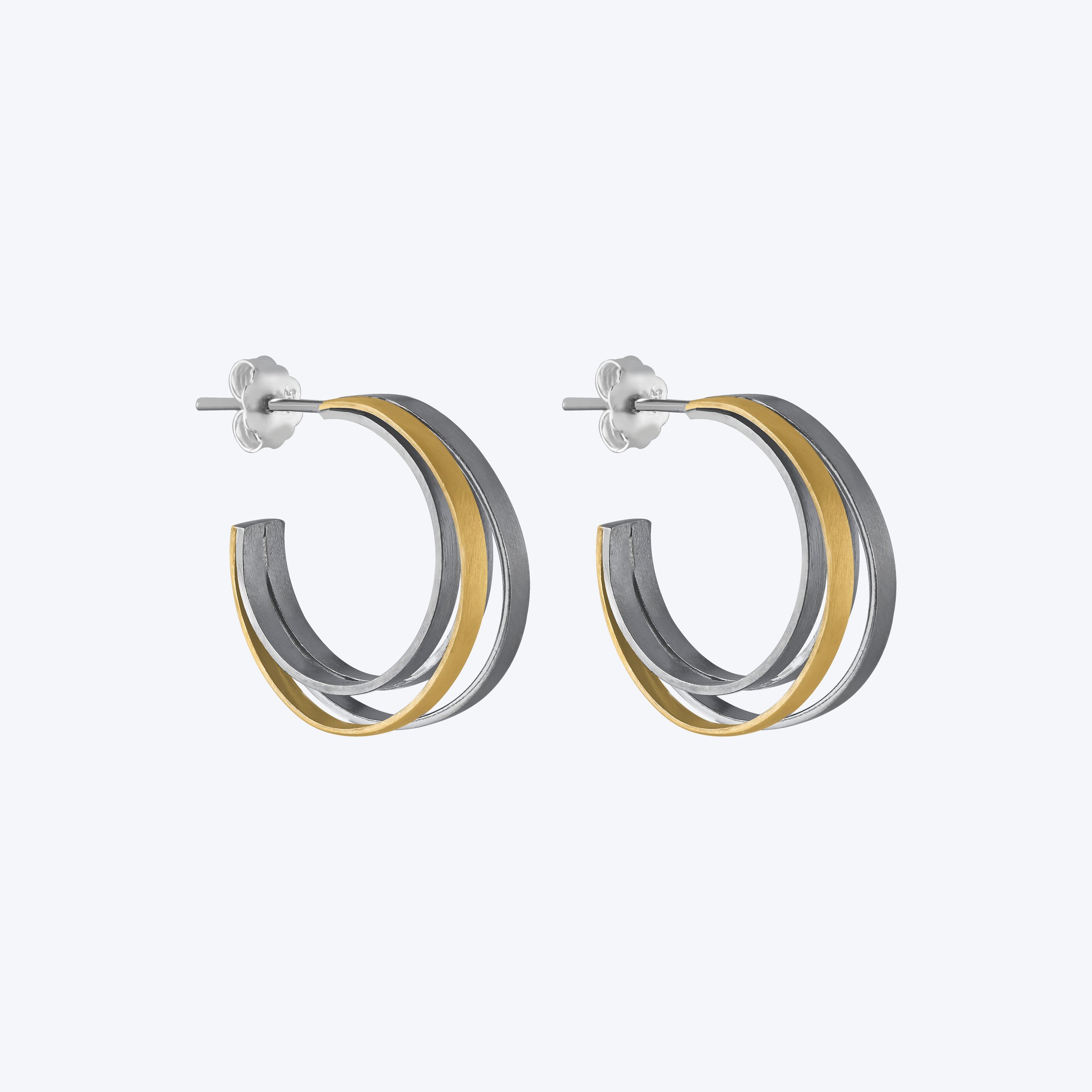 Two-Tone Hoop Earrings