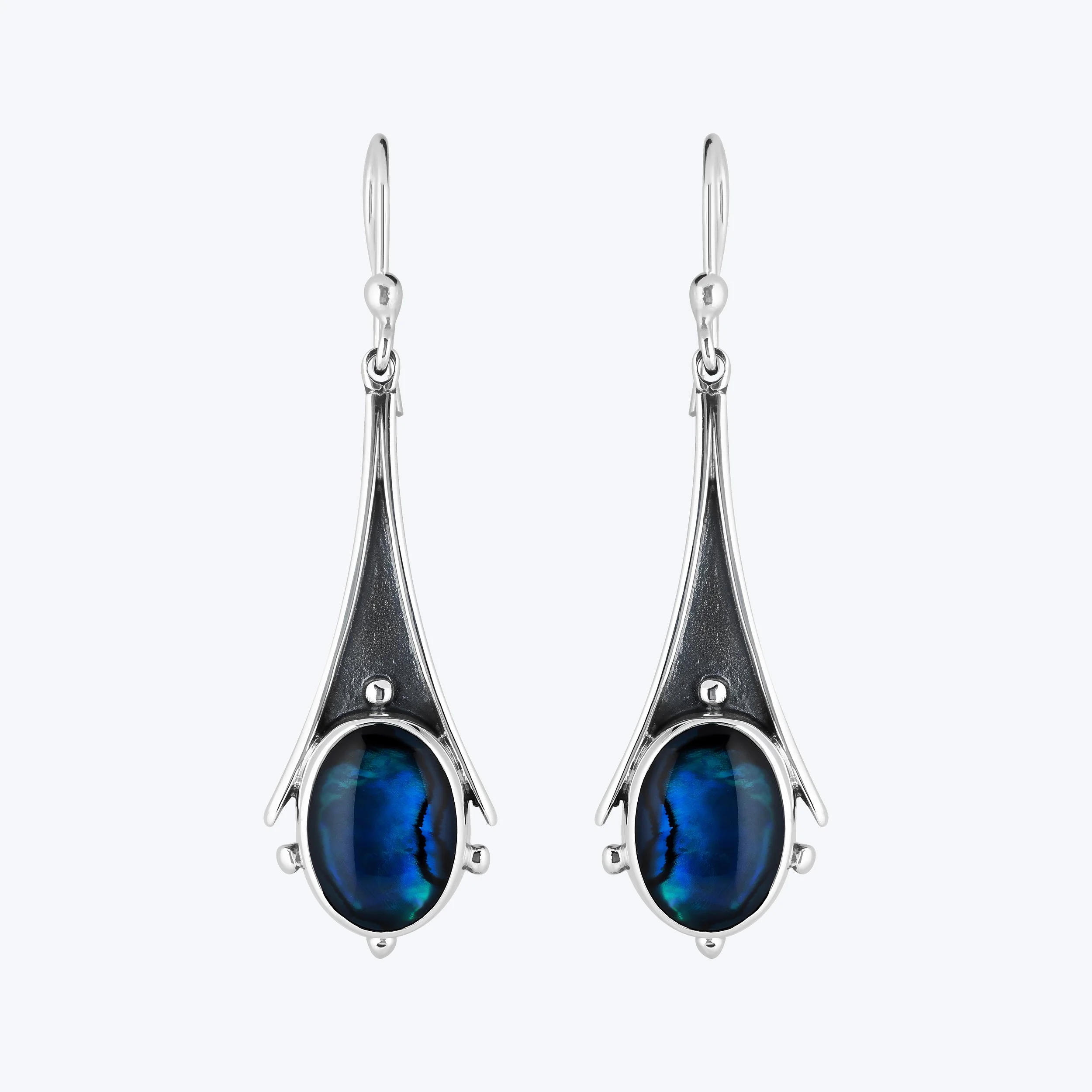 Oxidised Abalone Shell Earrings