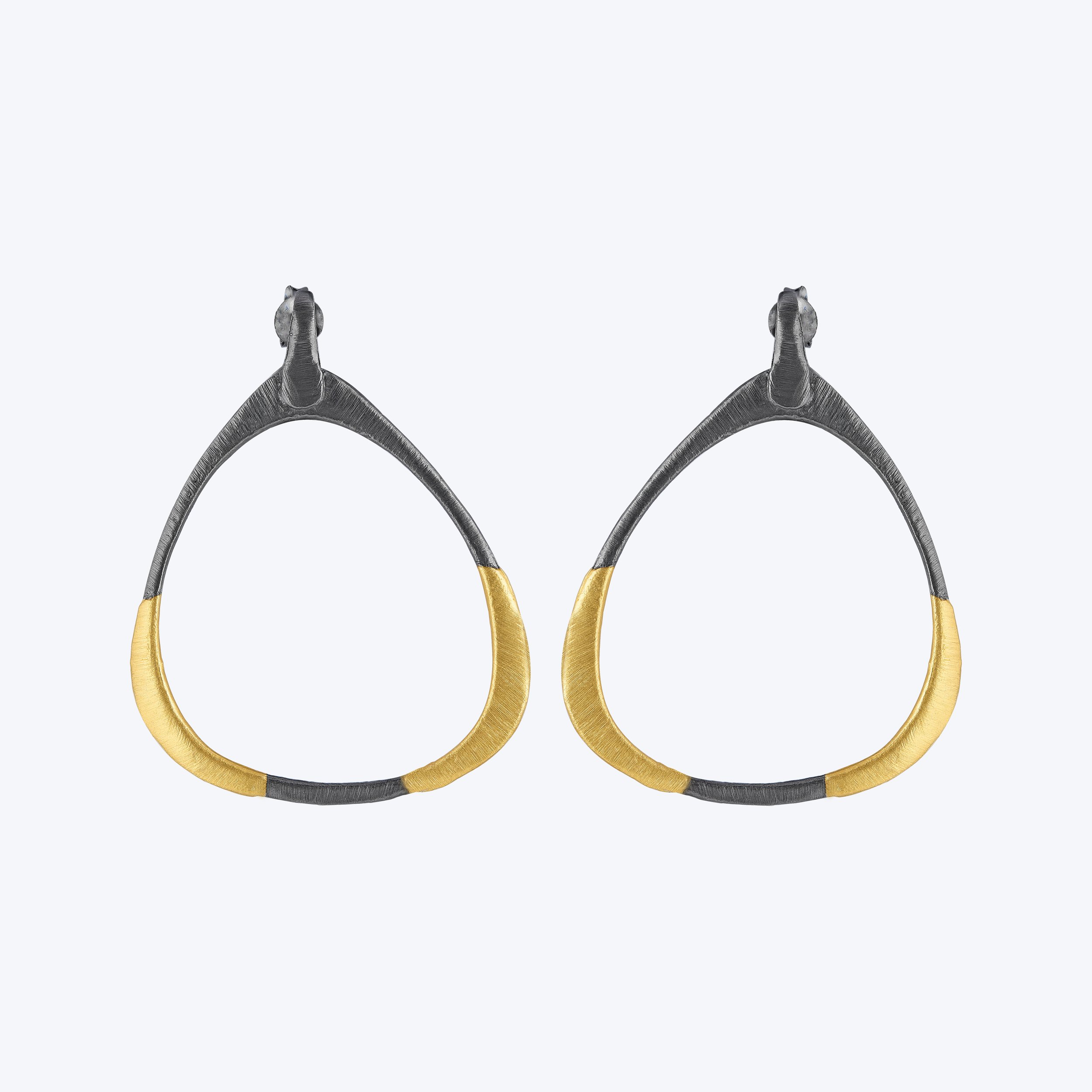 Two-Tone Teardrop Earrings