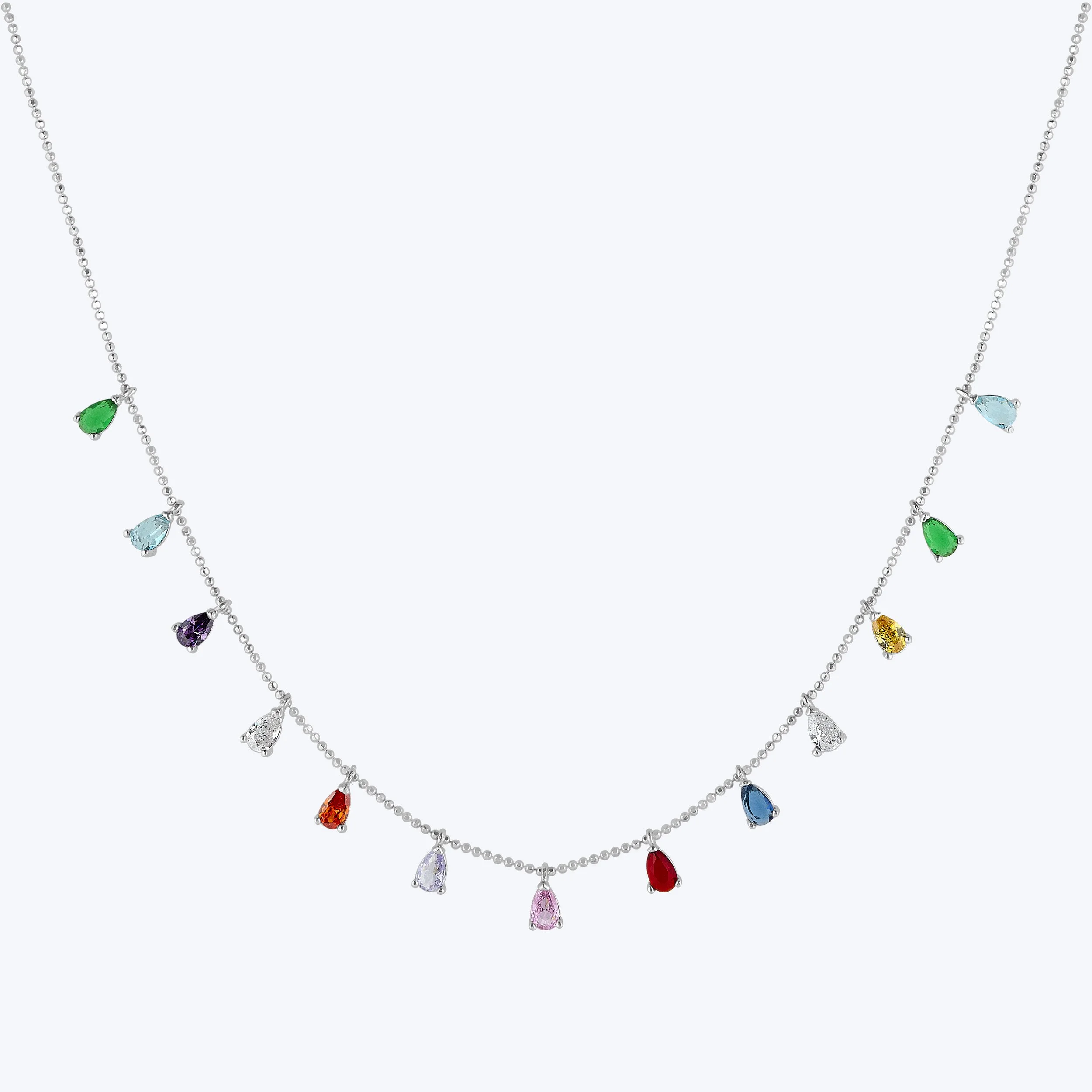 Drop Charm Rainbow Necklace