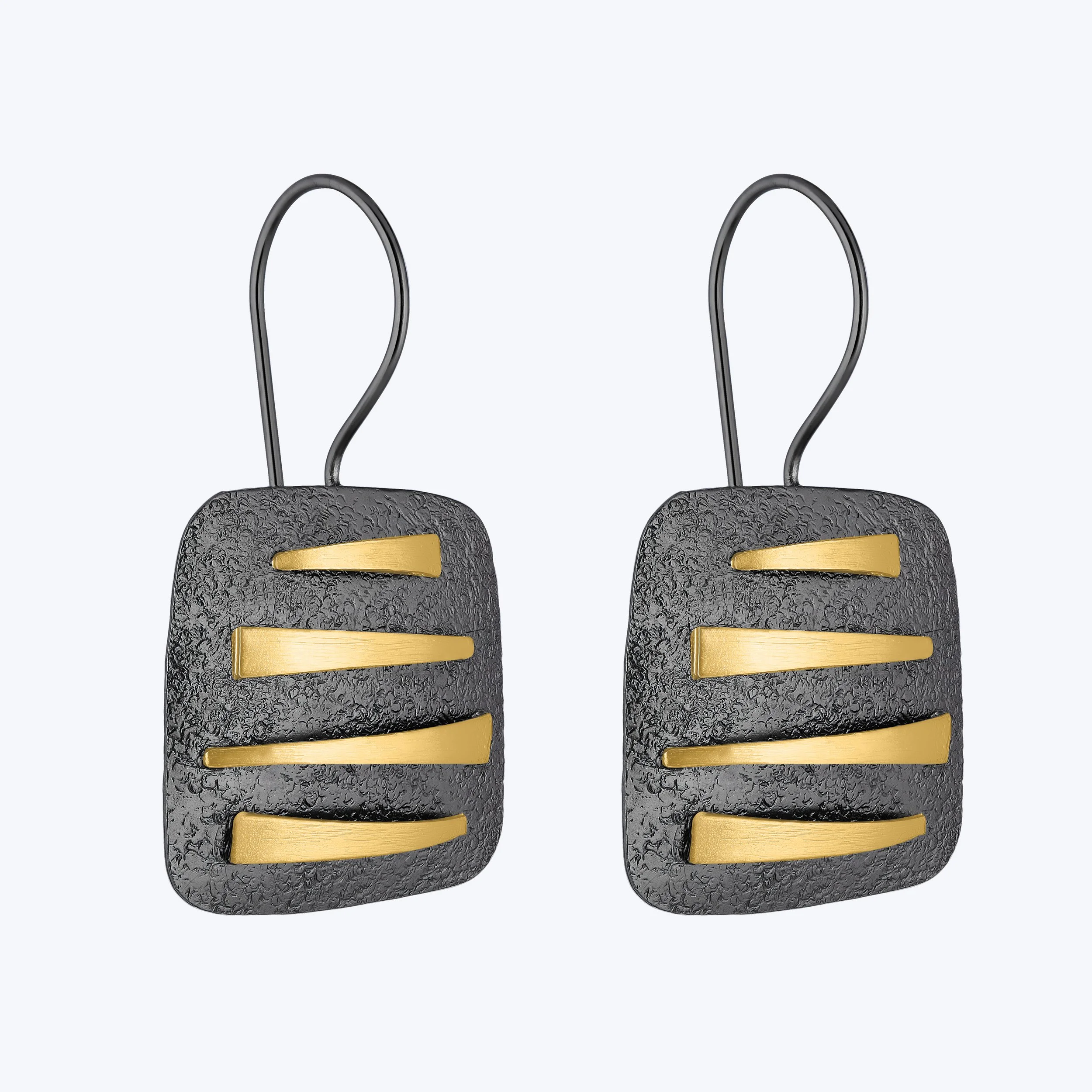 Two-Tone Rectangle Earrings