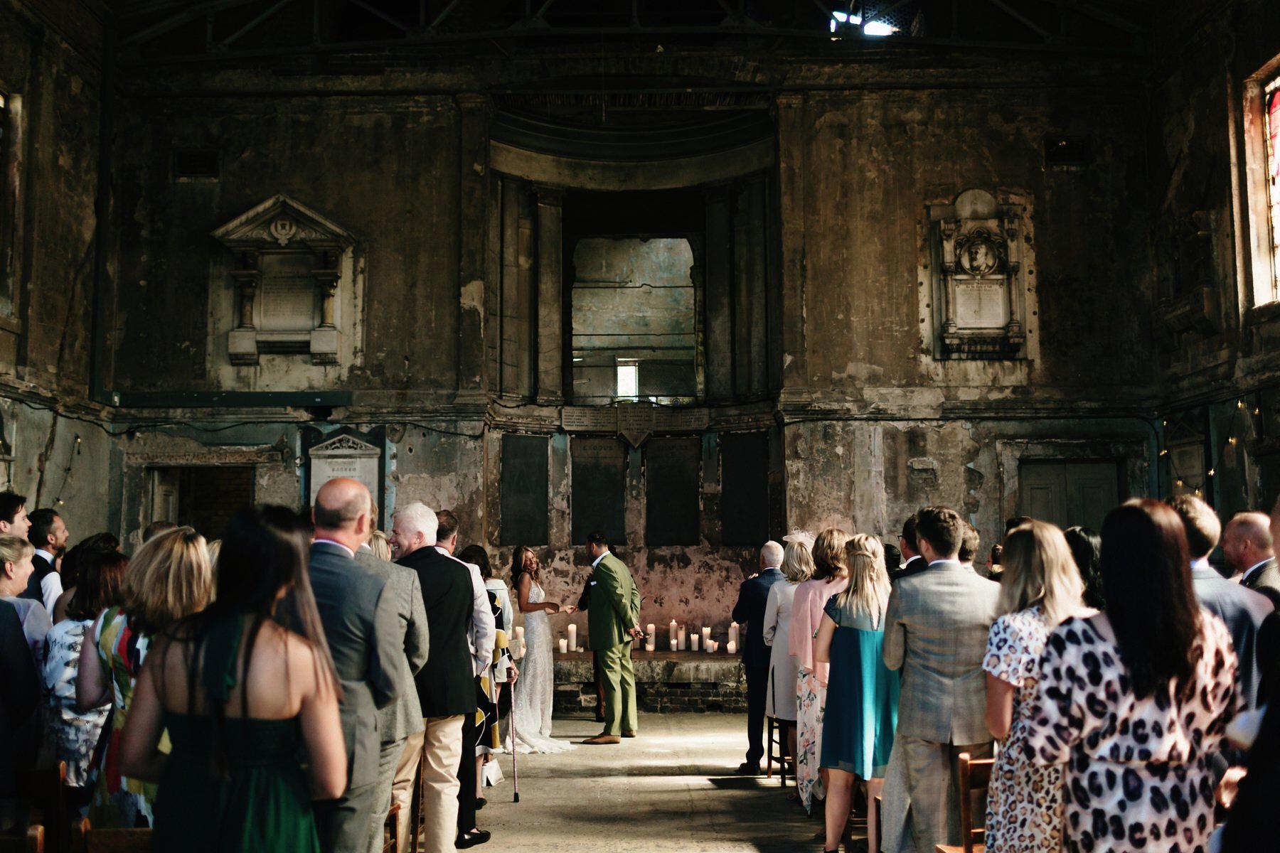 A wedding ceremony in progress at Asylum Chapel in London.