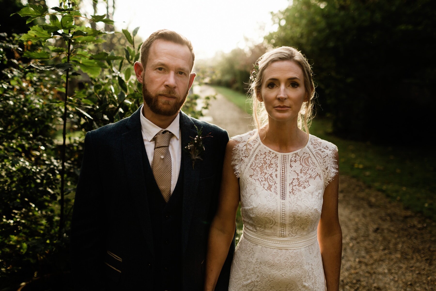 A bride and groom portrait at Horsley Towers