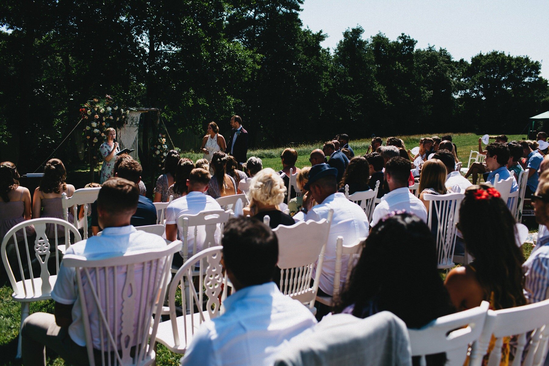 Outdoor tipi wedding ceremony at Decoy Ponds wedding venue