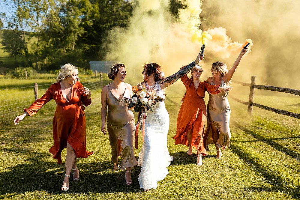 Hope Farm wedding photography with smoke bombs and festival vibe_0051.jpg