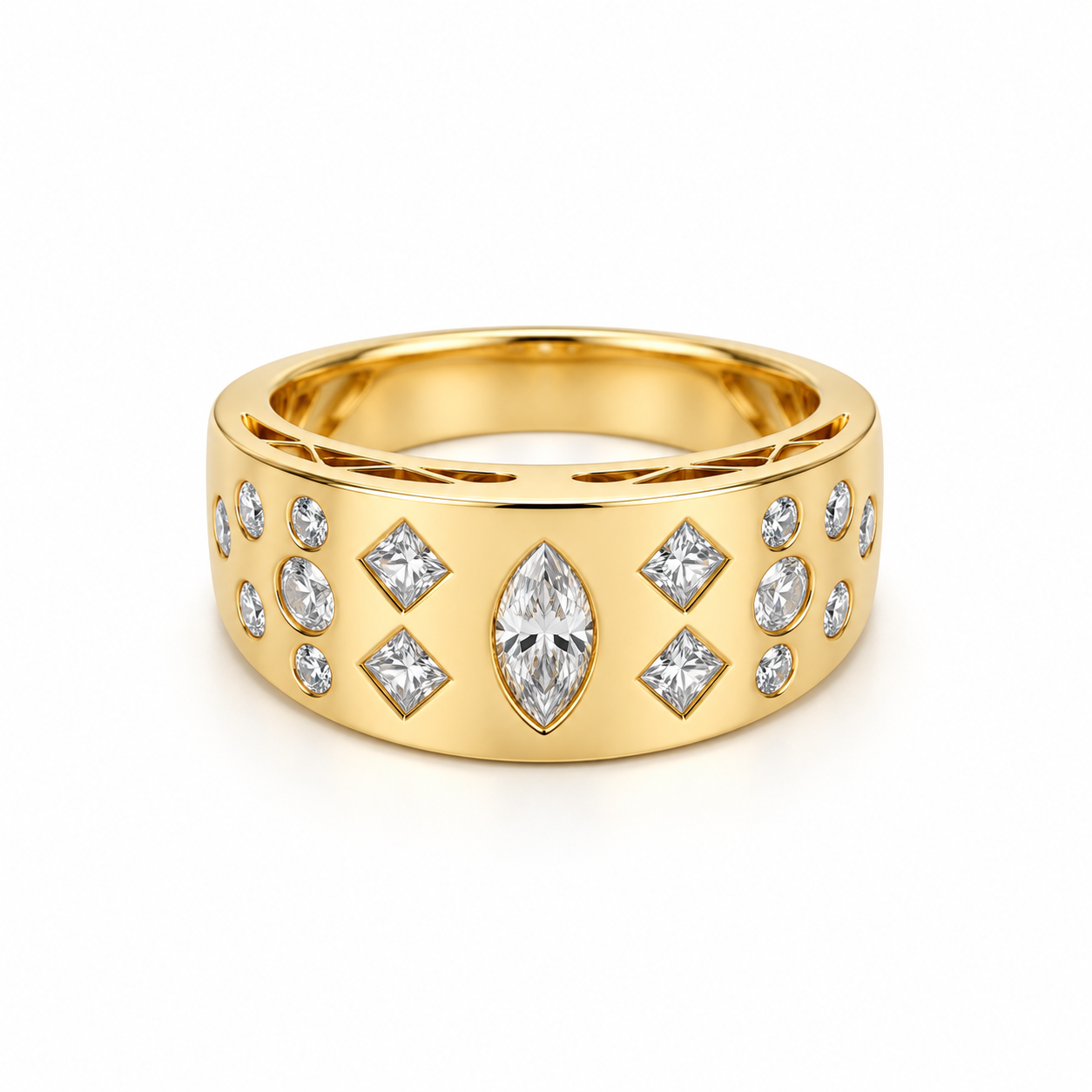 Polished Gold Marquise Diamond Ring.png