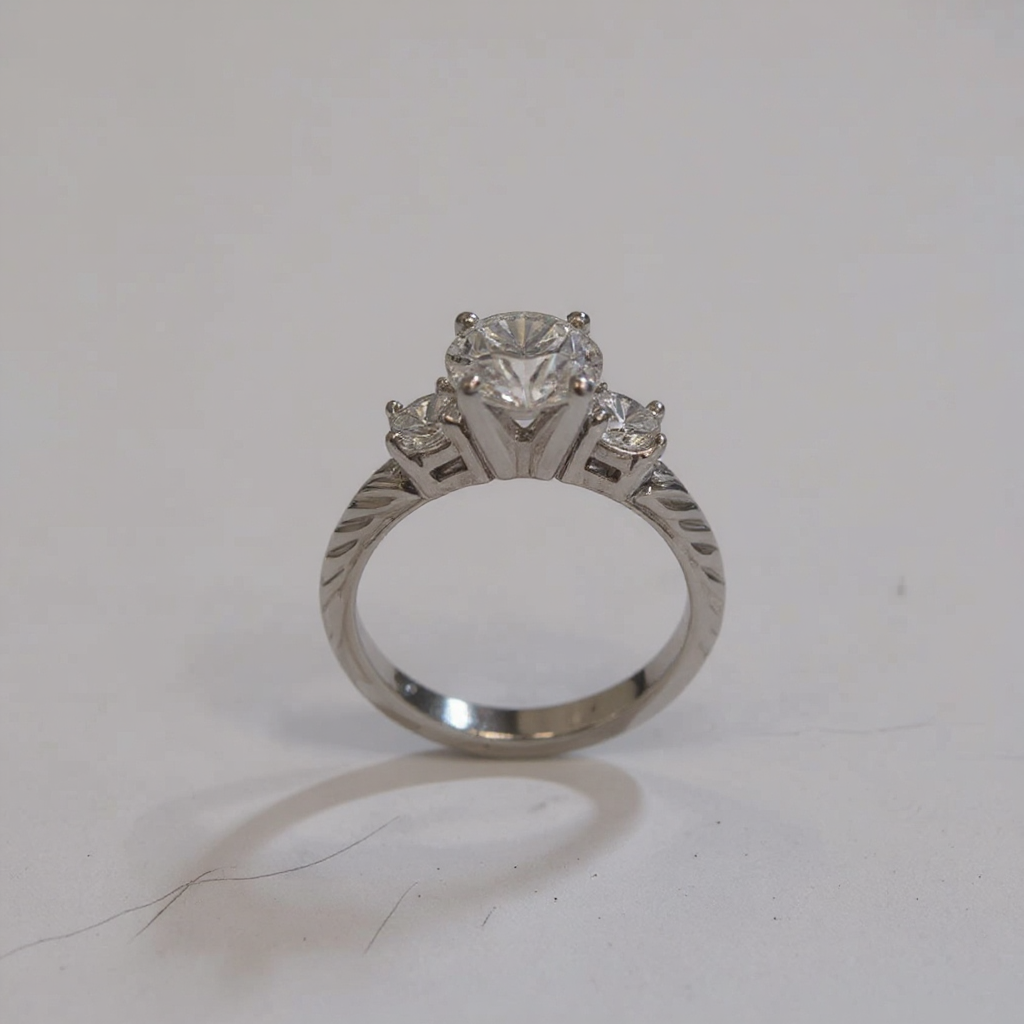 Make the silver ring shinier, enhance the brilliance of the diamonds, and remove the background.png