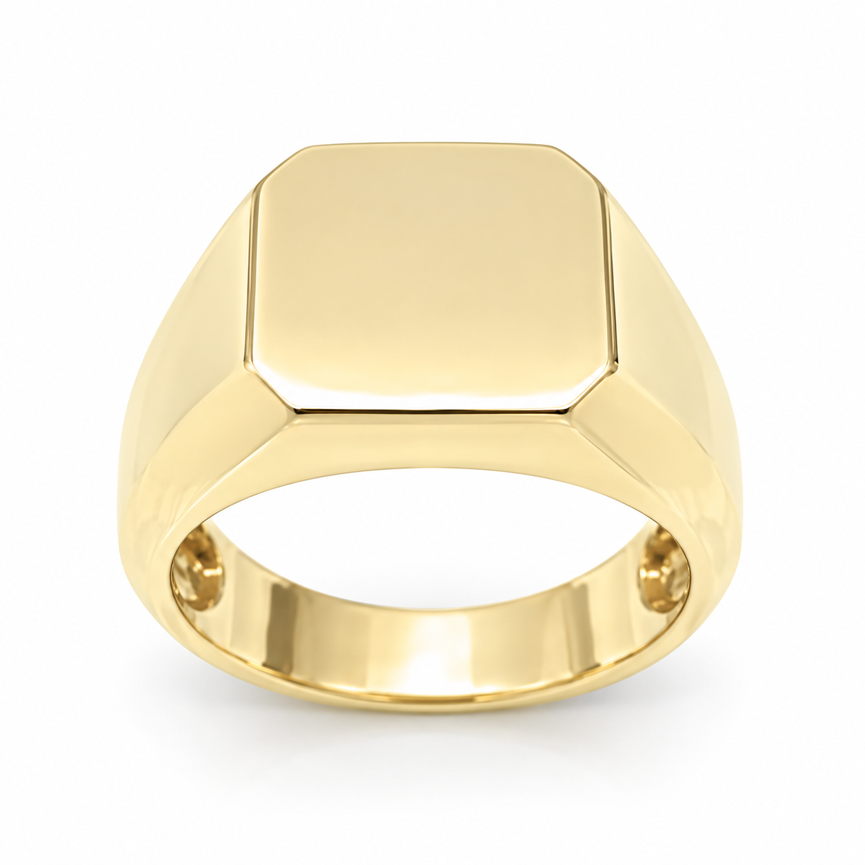 14k Yellow Gold Signet Ring for Men