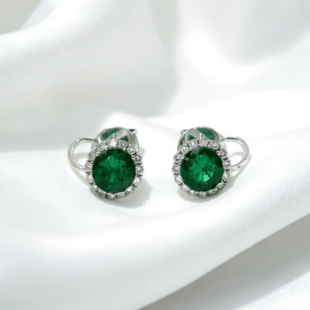 Emerald and Diamond Earrings