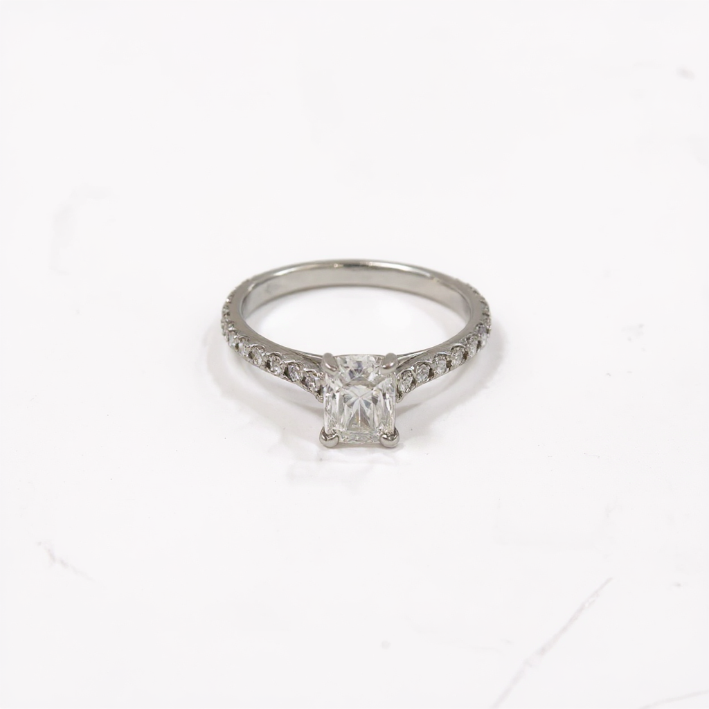 Make the silver ring shinier, the diamonds more brilliant, and replace the background with a bright one.png