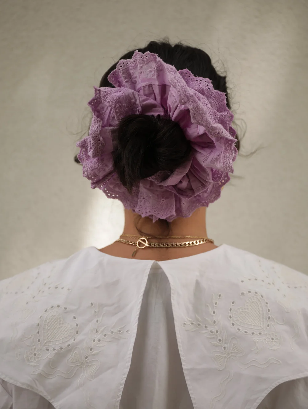 The Mia XL Scrunchie, White — made by annie