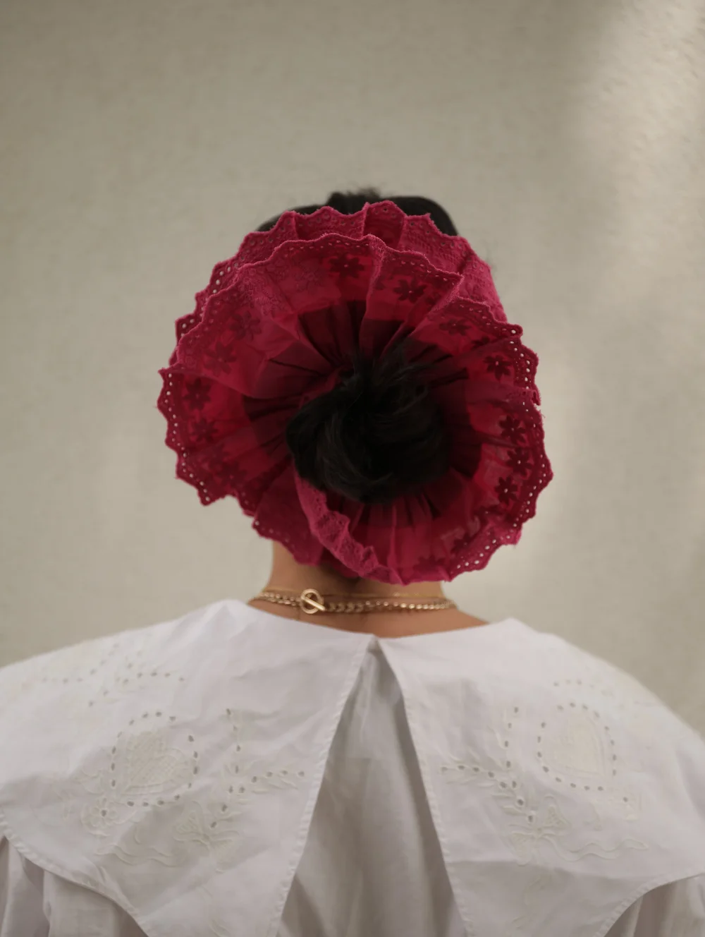 The Mia XL Scrunchie, White — made by annie