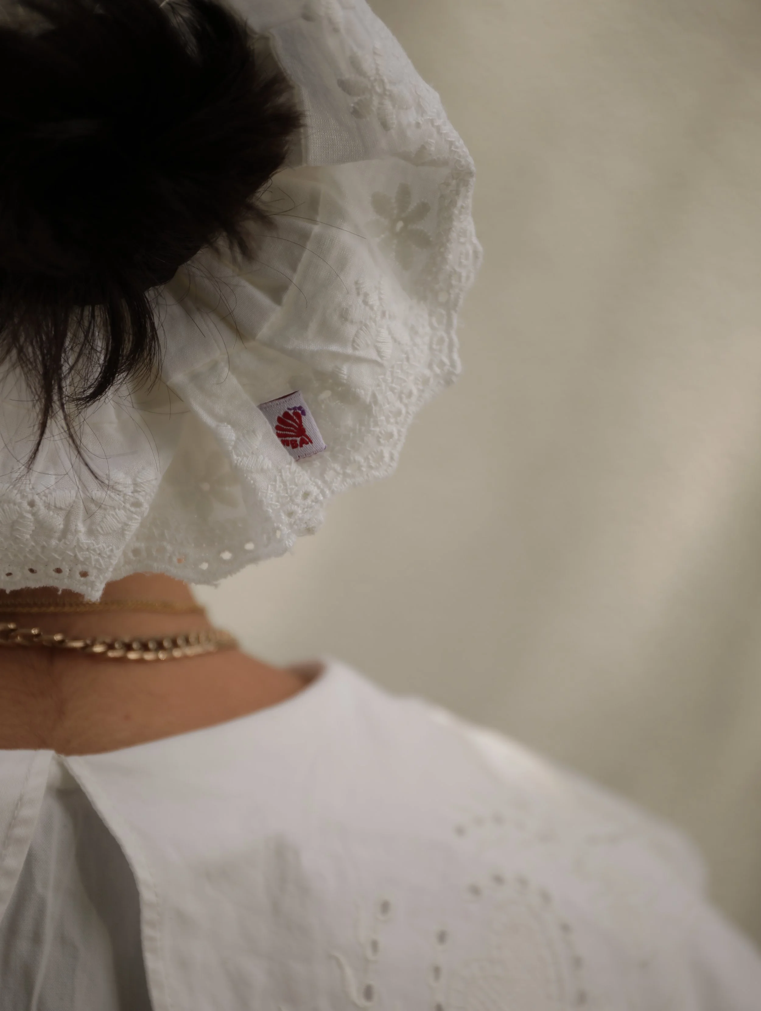 The Mia XL Scrunchie, White — made by annie
