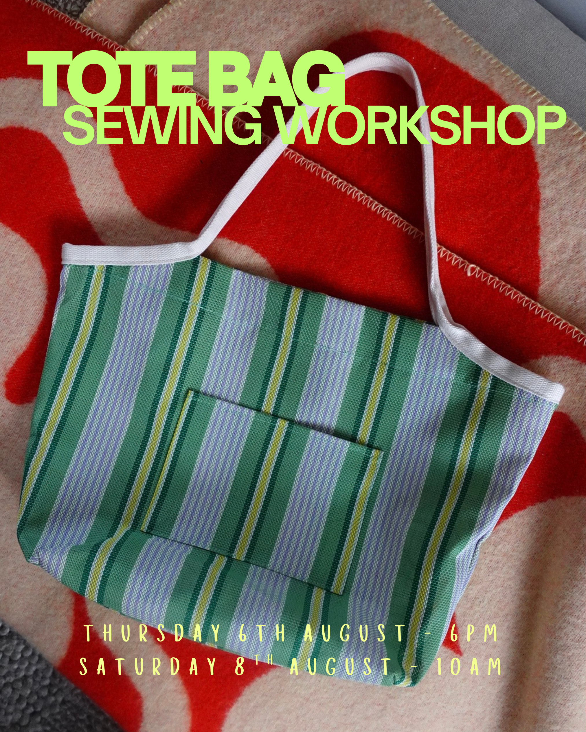 Summer Stripe Tote Bag Sewing Workshop - August