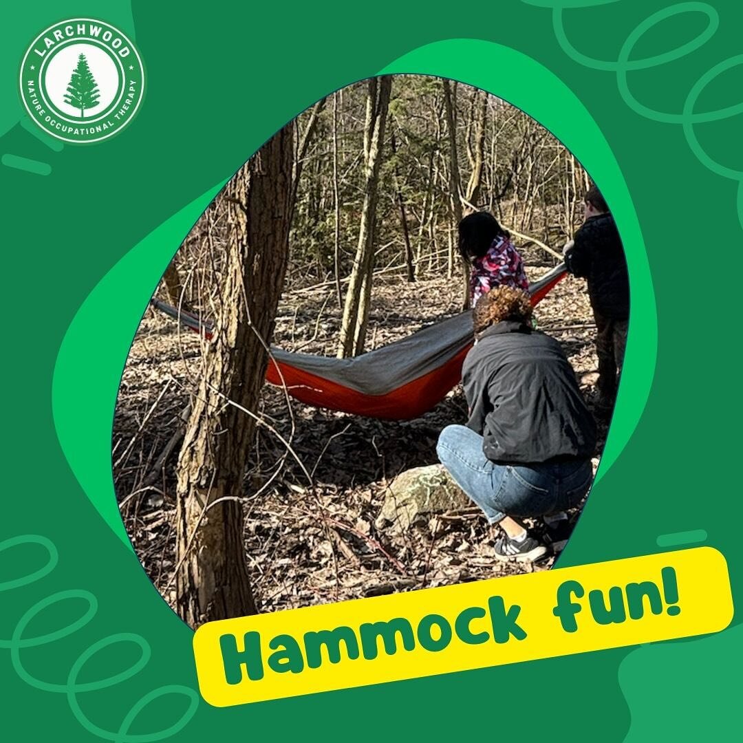 Our group has been waiting so patiently to try out the hammock, and this past weekend we finally got to bring it out! The hammock is a great way for our kids to practice advocating for their sensory needs (&ldquo;I want to go faster!&rdquo; &ldquo;Th