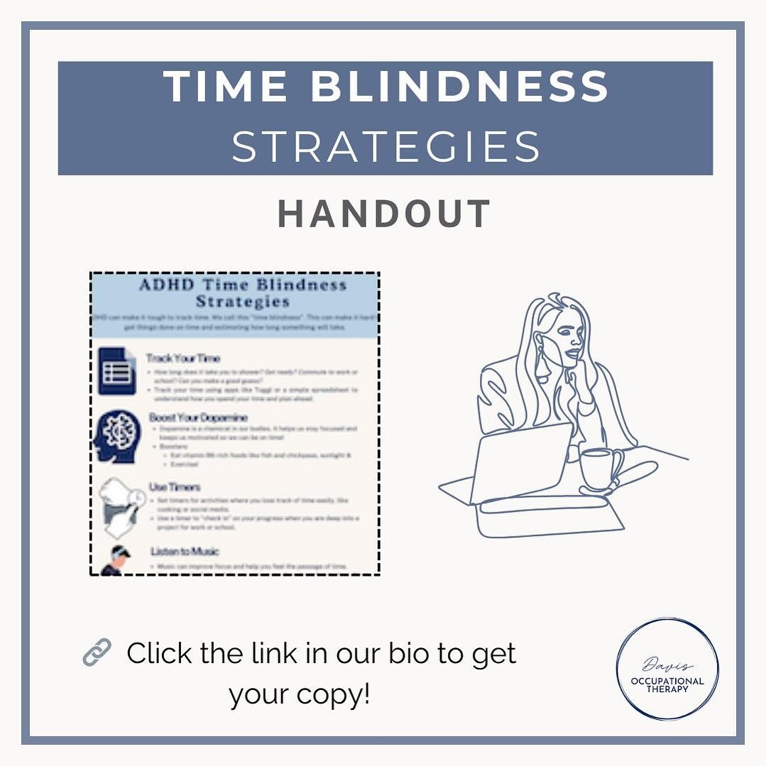 Are you or a loved one struggling with estimating how long an activity will take or recognizing when it&rsquo;s appropriate to start or finish a task? This term is referred as time blindness and a concept very common in individuals with ADHD 🕰️

Cli