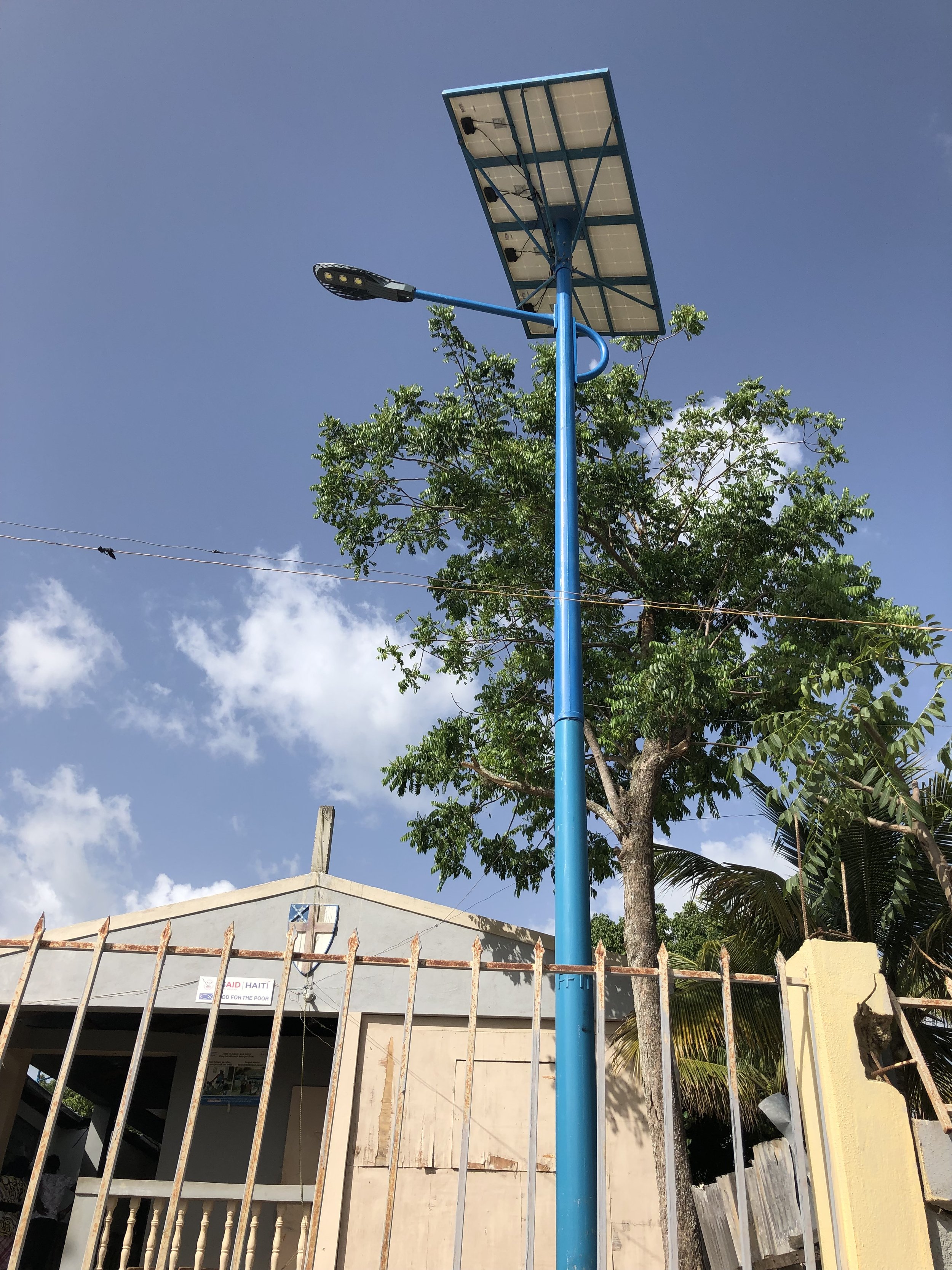 solar panels mounted for pumping water - Haiti.JPG
