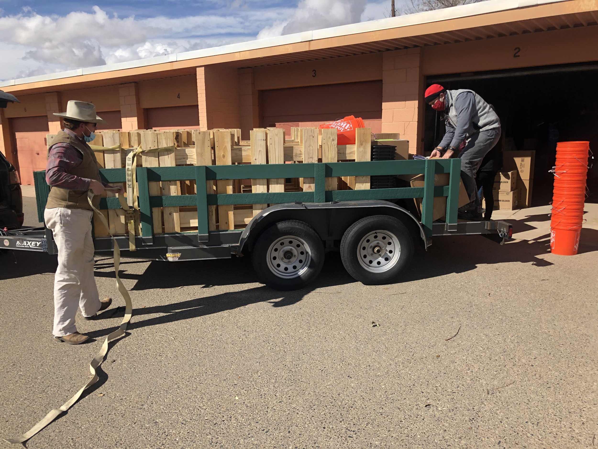 Handwashing station components being loaded.1.JPG