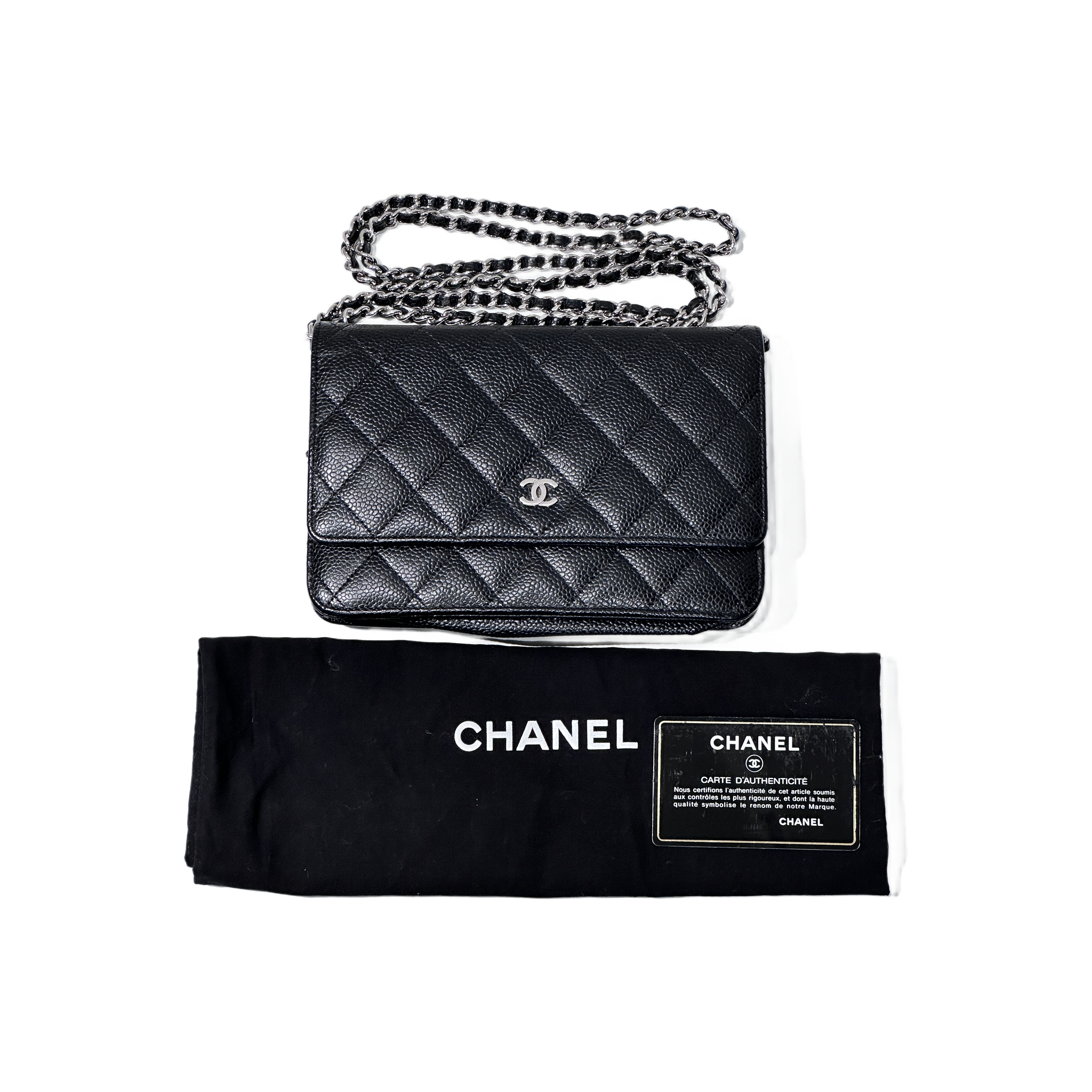 Chanel Wallet on Chain Kaviarleder Schwarz