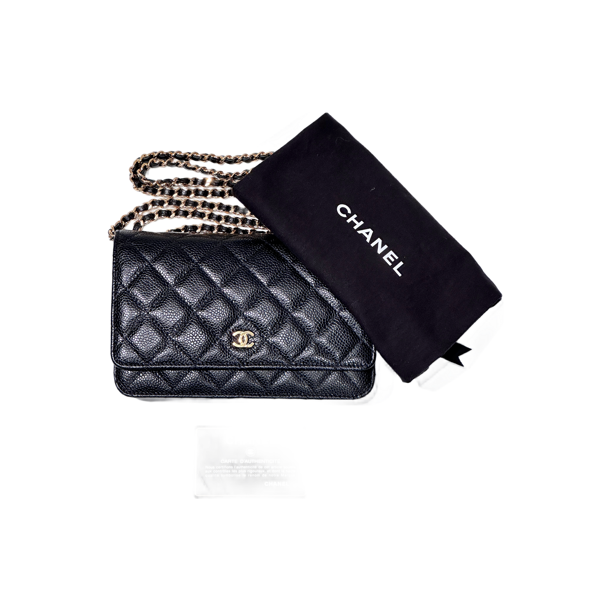 Chanel Wallet on Chain Kaviarleder Schwarz