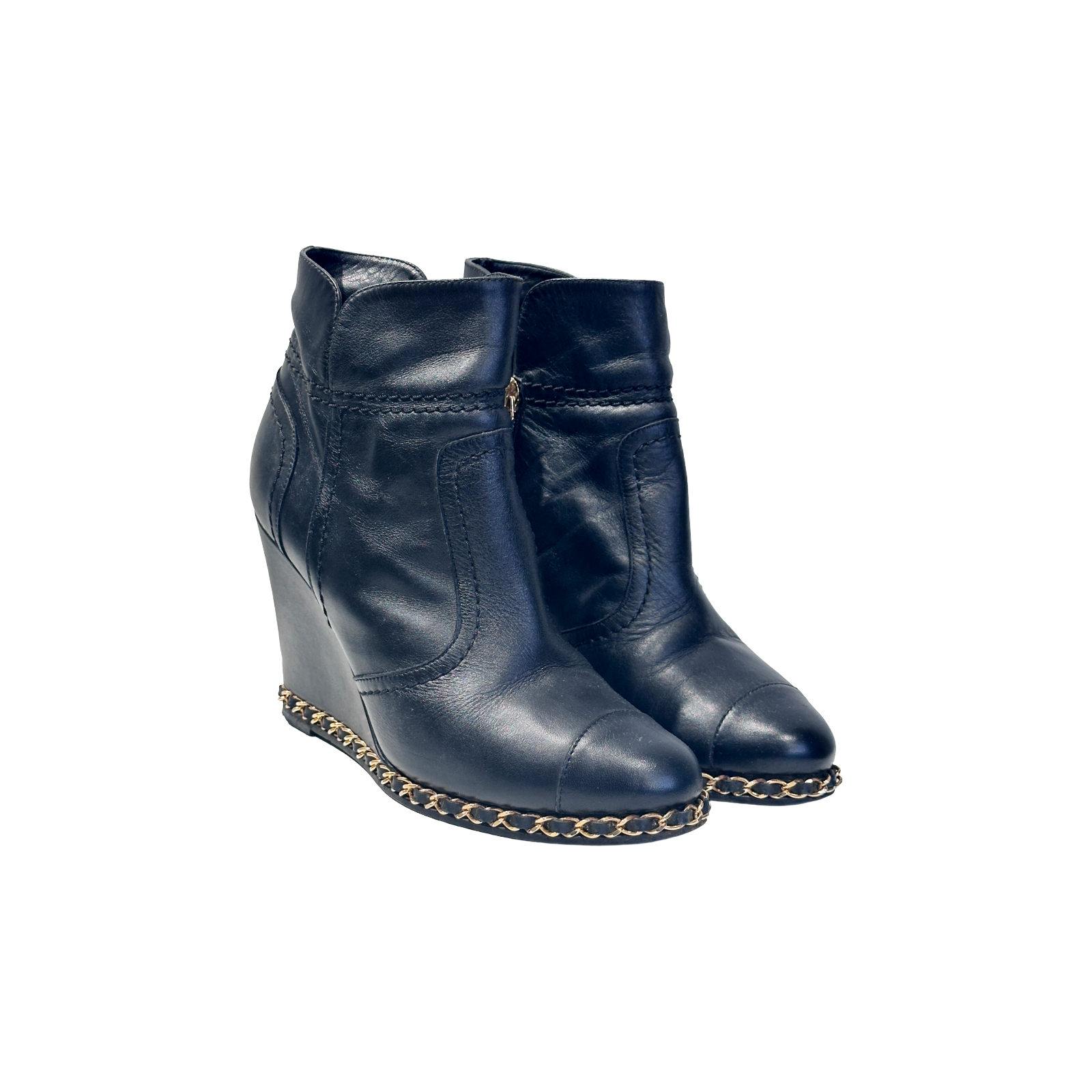 Chanel Wedge Ankle Boots
