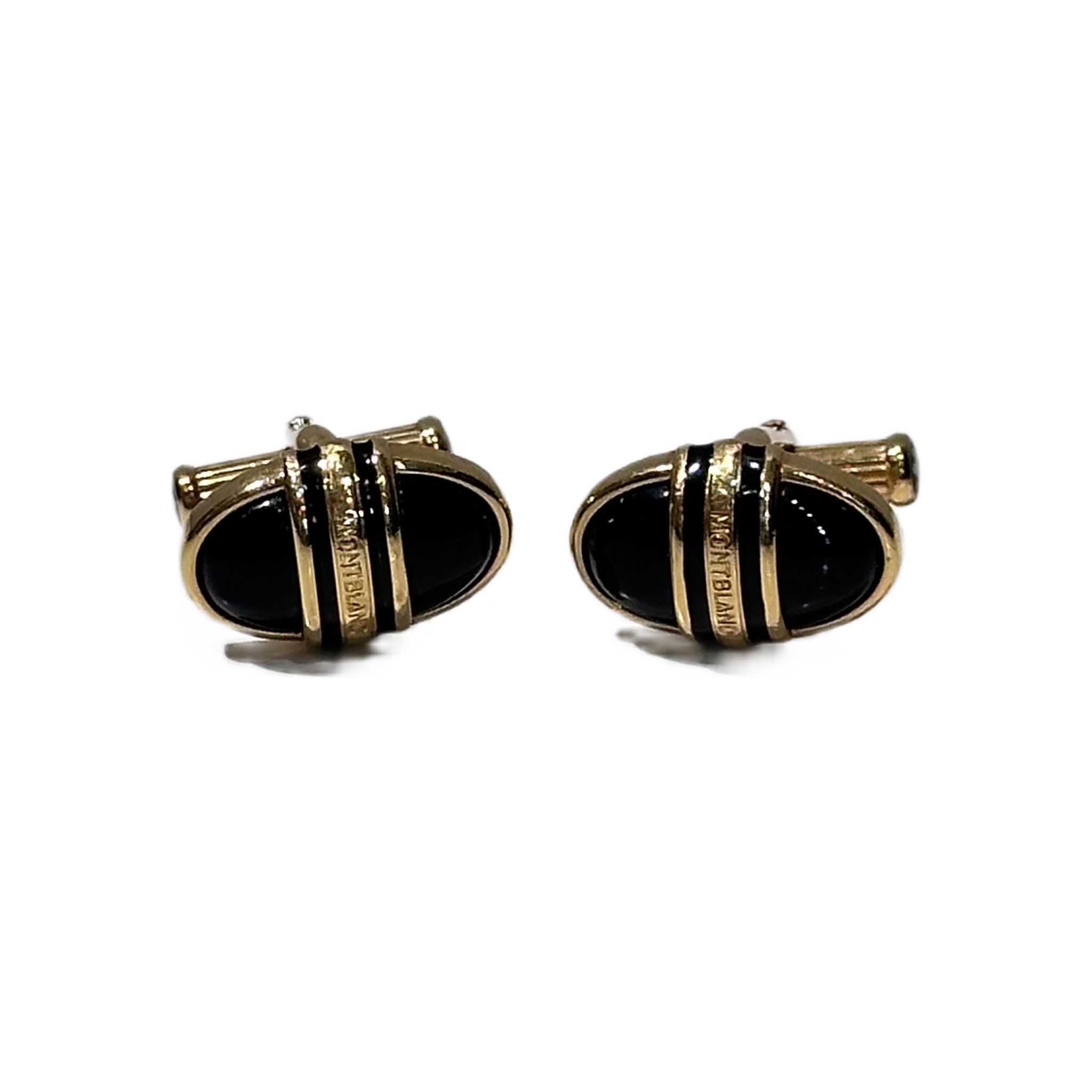 Montblanc Manschettenknöpfe Oval Gold Schwarz