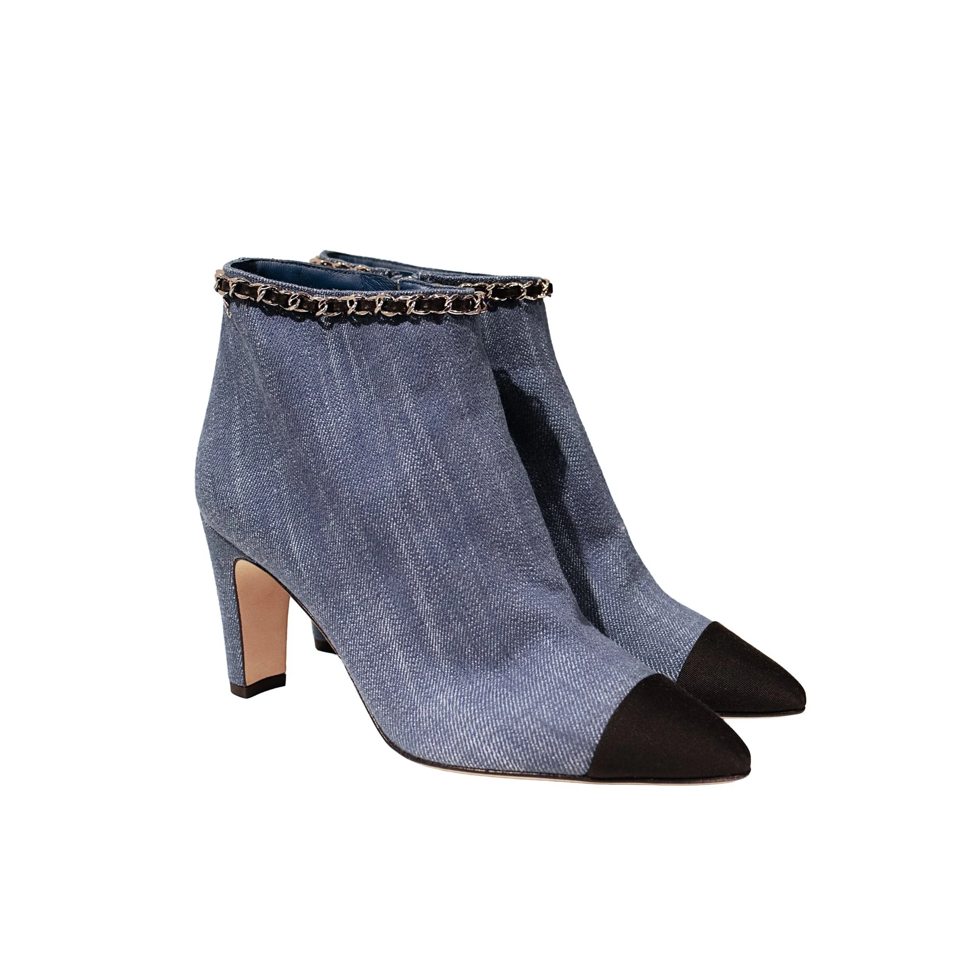 Chanel Denim Ankle Boots
