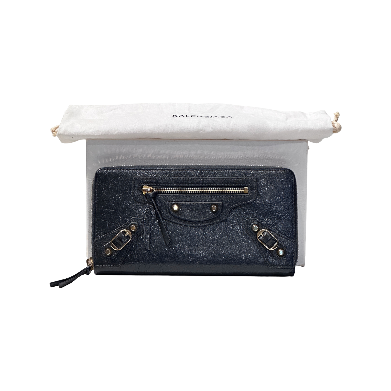 Balenciaga Classic Zip Around Wallet Dunkelgrau