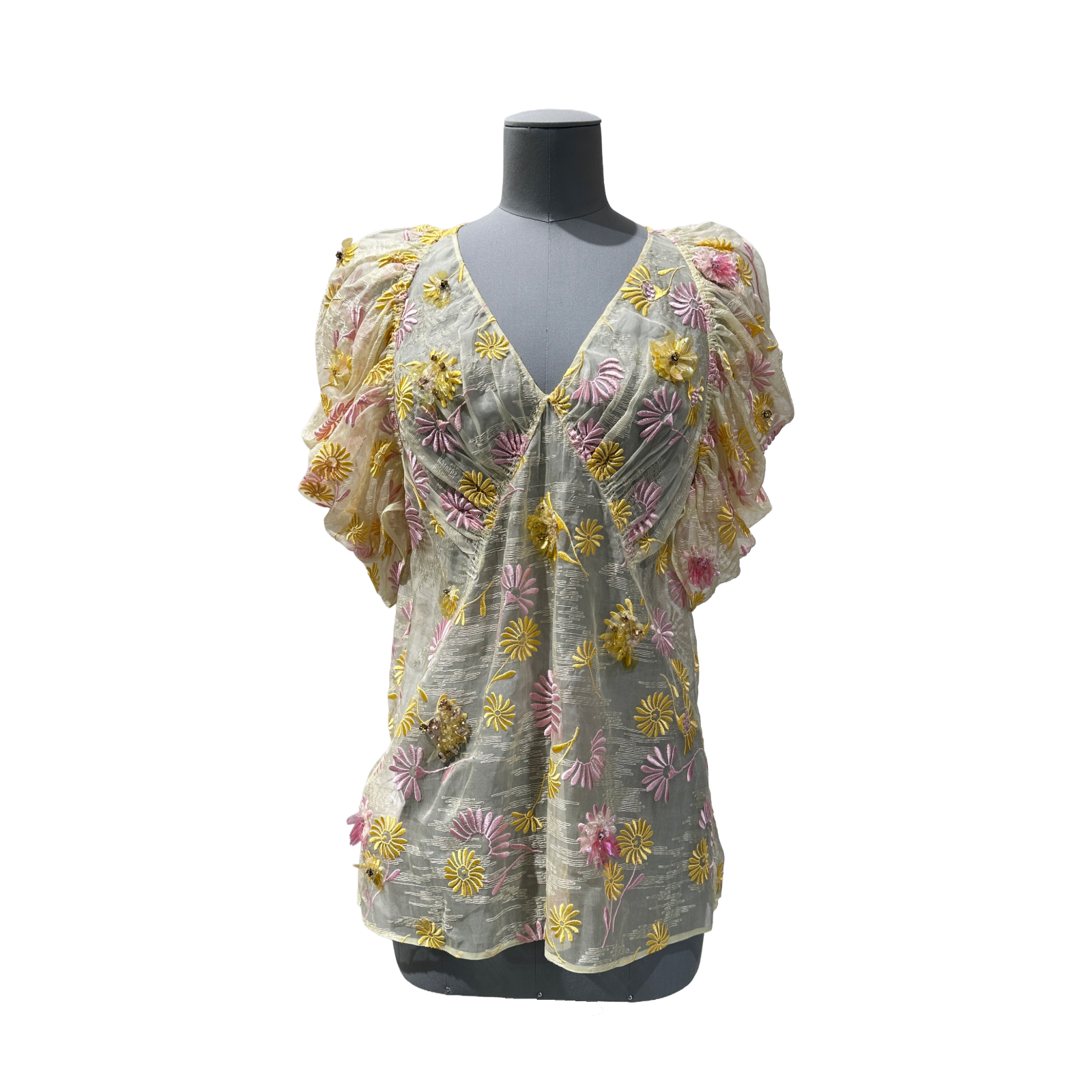Prada floralen Stickereien Top