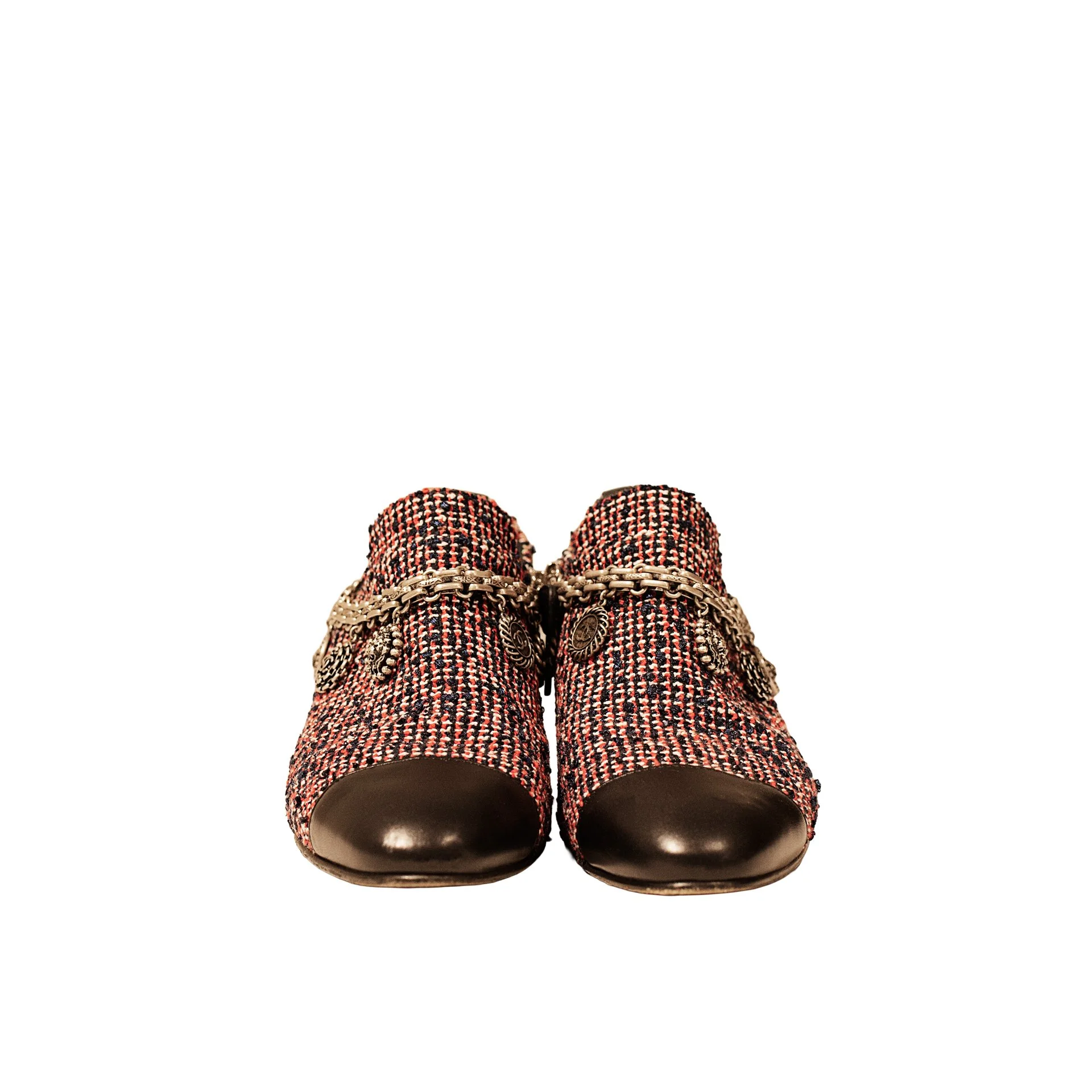 Chanel Tweed Two-Tone Ankle Boots
