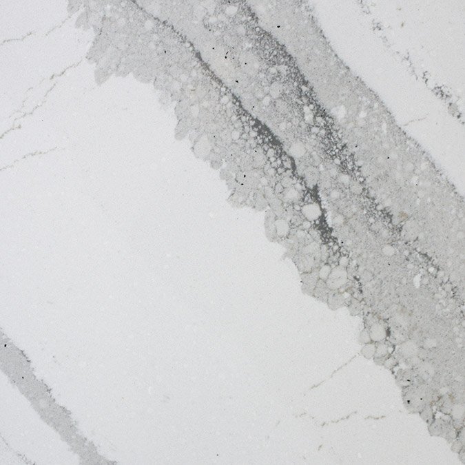  Cambria Brittanica quartz countertop - white with large gray veining   
