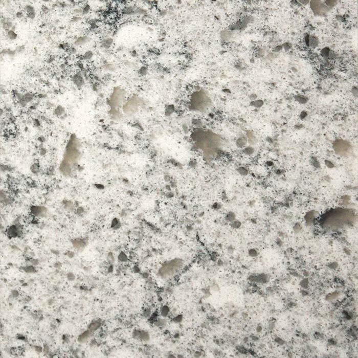  Hanstone Fusion quartz countertop - whitewith brown and gray speckles 