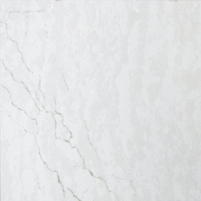  Cambria Delgatie quartz countertop - white with brownish gray veining 