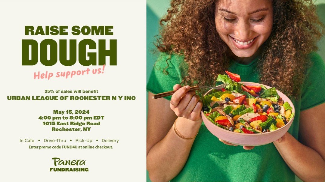 Enjoy some good eats for a great cause and raise some dough for the Urban League on May 15! #panera #urbanleagueroc