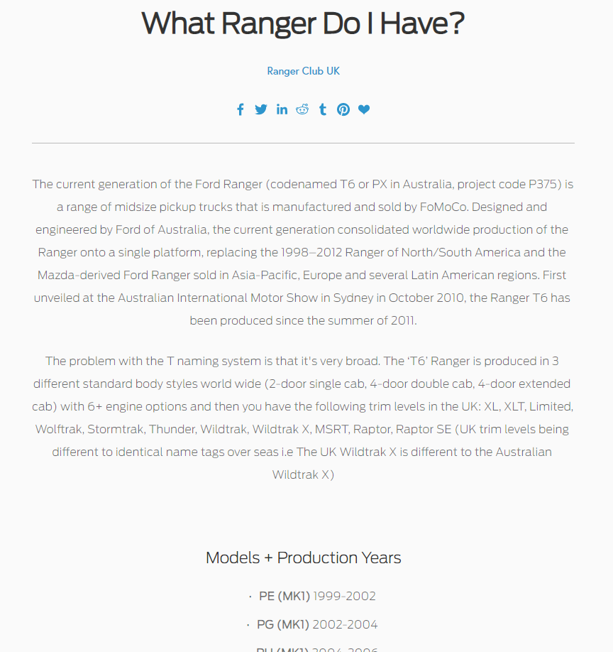 The Only Uk Specific Ford Ranger Knowledge Base Ford Ranger Club Uk