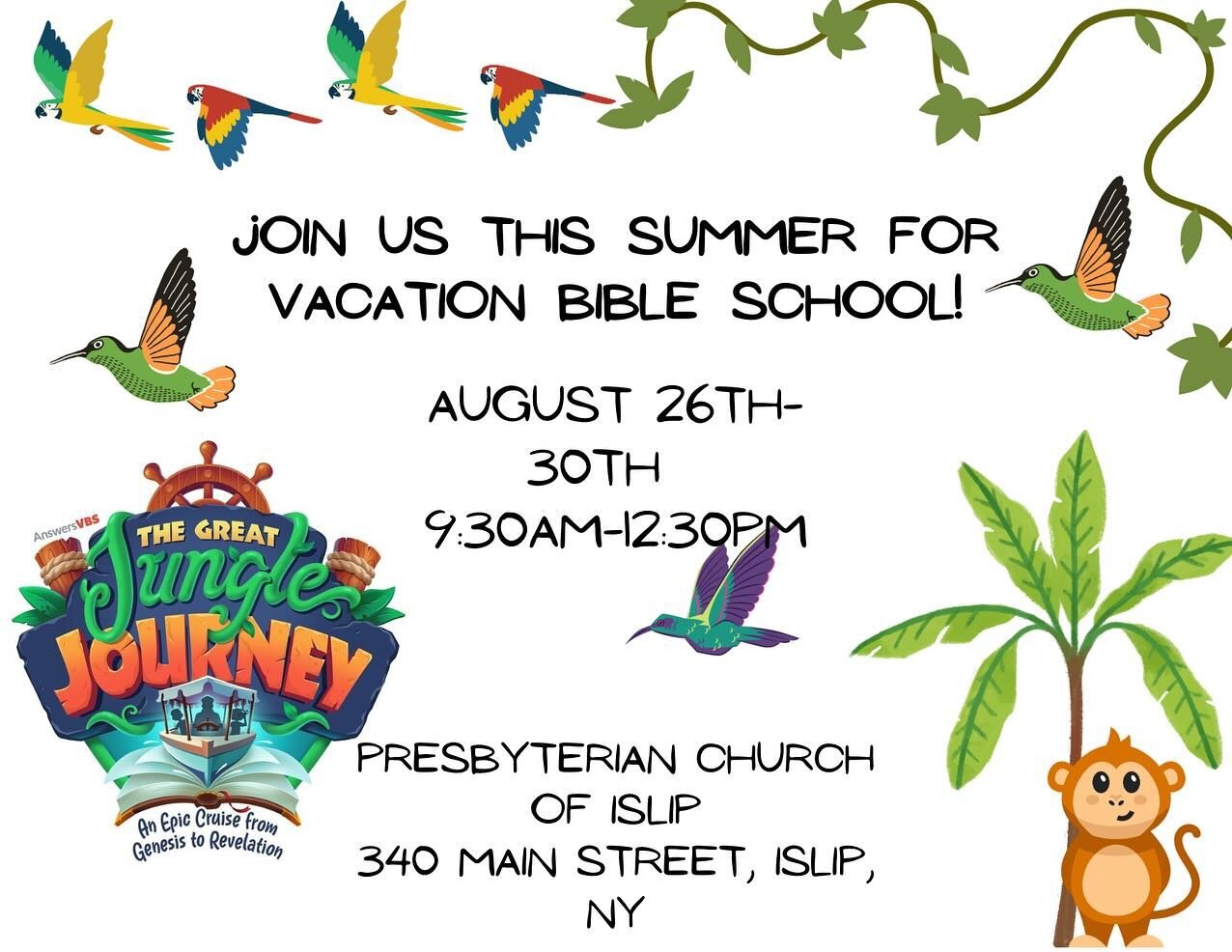 Even though it feels like winter ❄️ summer ☀️ is just around the corner. With summer comes VACATION BIBLE SCHOOL! Join us this year, ages 4-entering 5th grade are all welcomed!