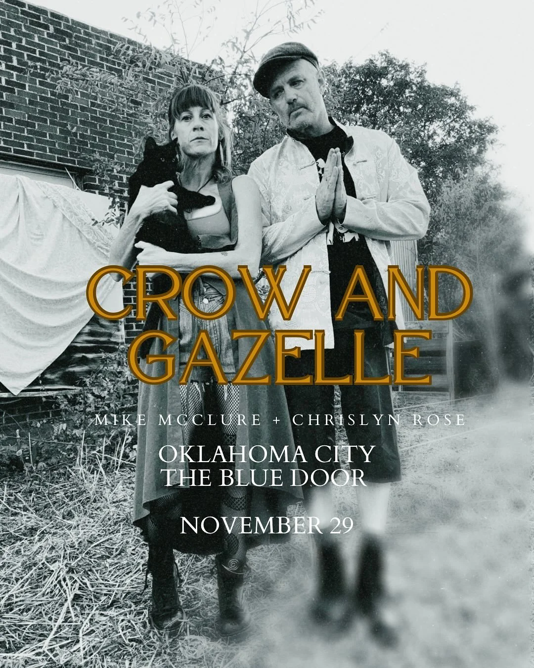 last night we set up a camera in the yard…with cats and mother nature’s inspiration in tow, we made magic with our hands and hearts. just can’t decide which look we like best 👐
we have a show at the infamous @bluedoorokc on Novem