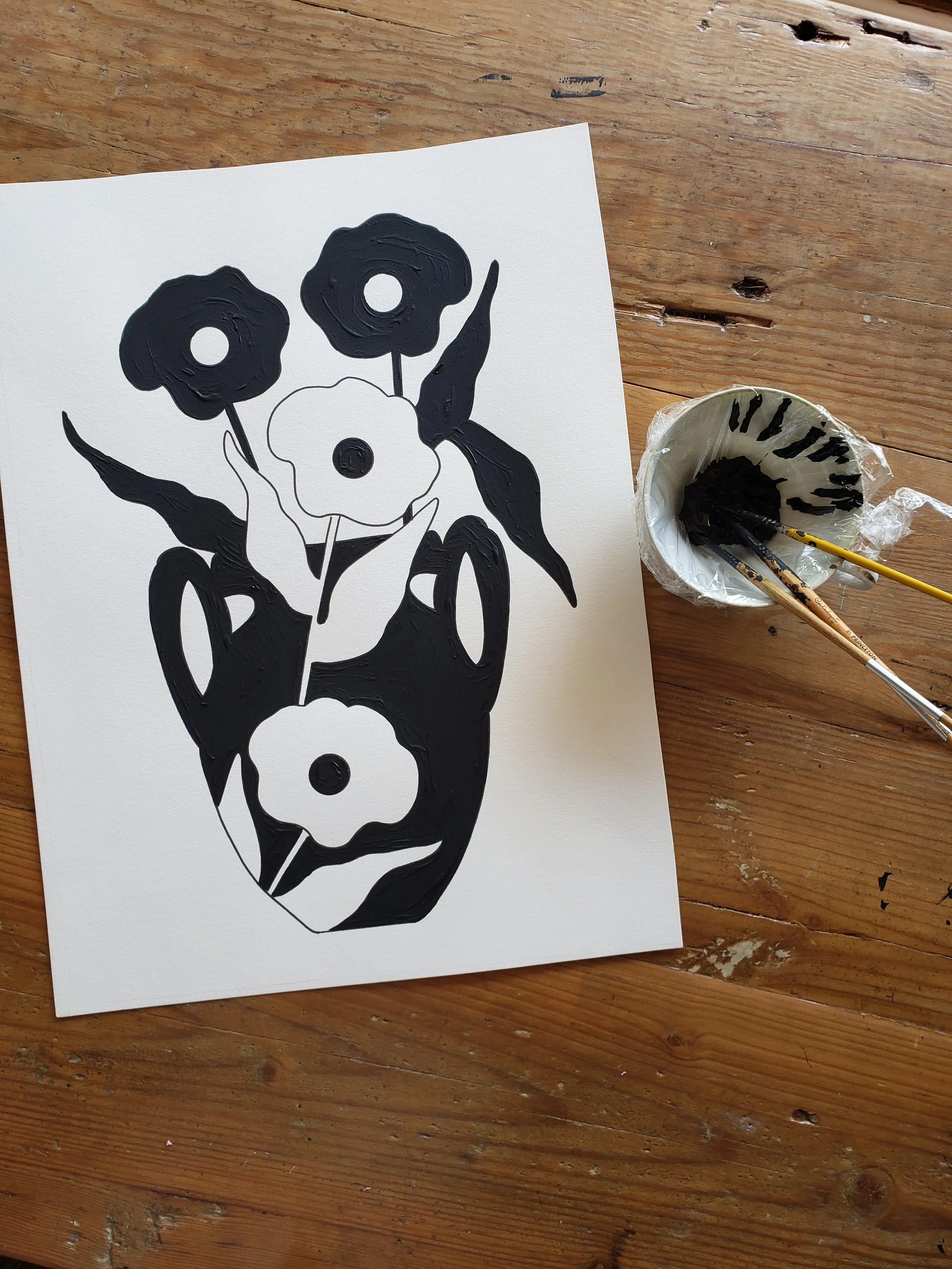 flowers in a widowbird pot (made to order)