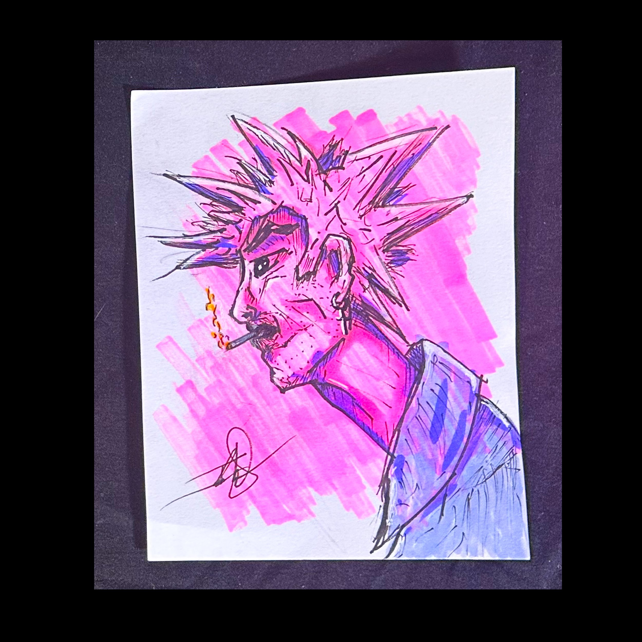 Smoker Original Art Small 4.25x5.5