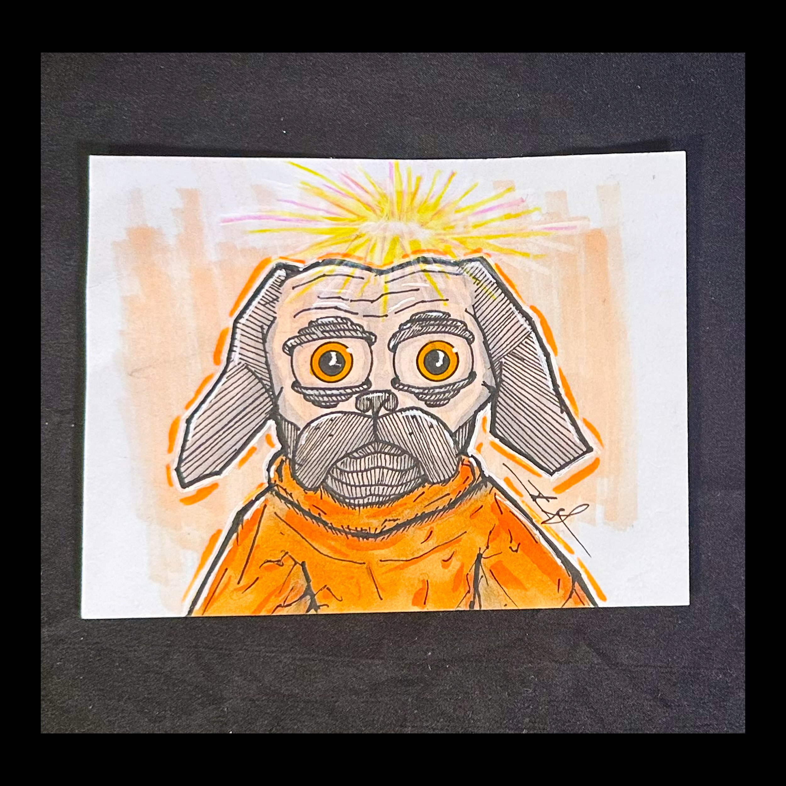 Saint Pug Original Art Small 4.25x5.5