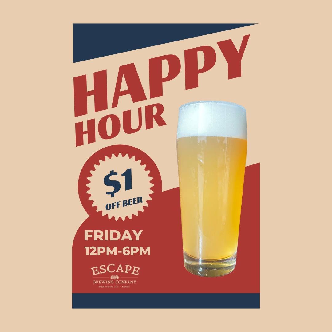 NEW HAPPY HOUR!

We've changed up our Friday Happy Hours! We now are offering ONE Happy Hour from 12PM-6PM for EVERYONE 🍻

Treat yourself to a friday brew and get $1 off all beer from 12PM-6PM 🤘🏼

______________
T O D A Y
12PM-11PM
🍺 $1 Off Beer 