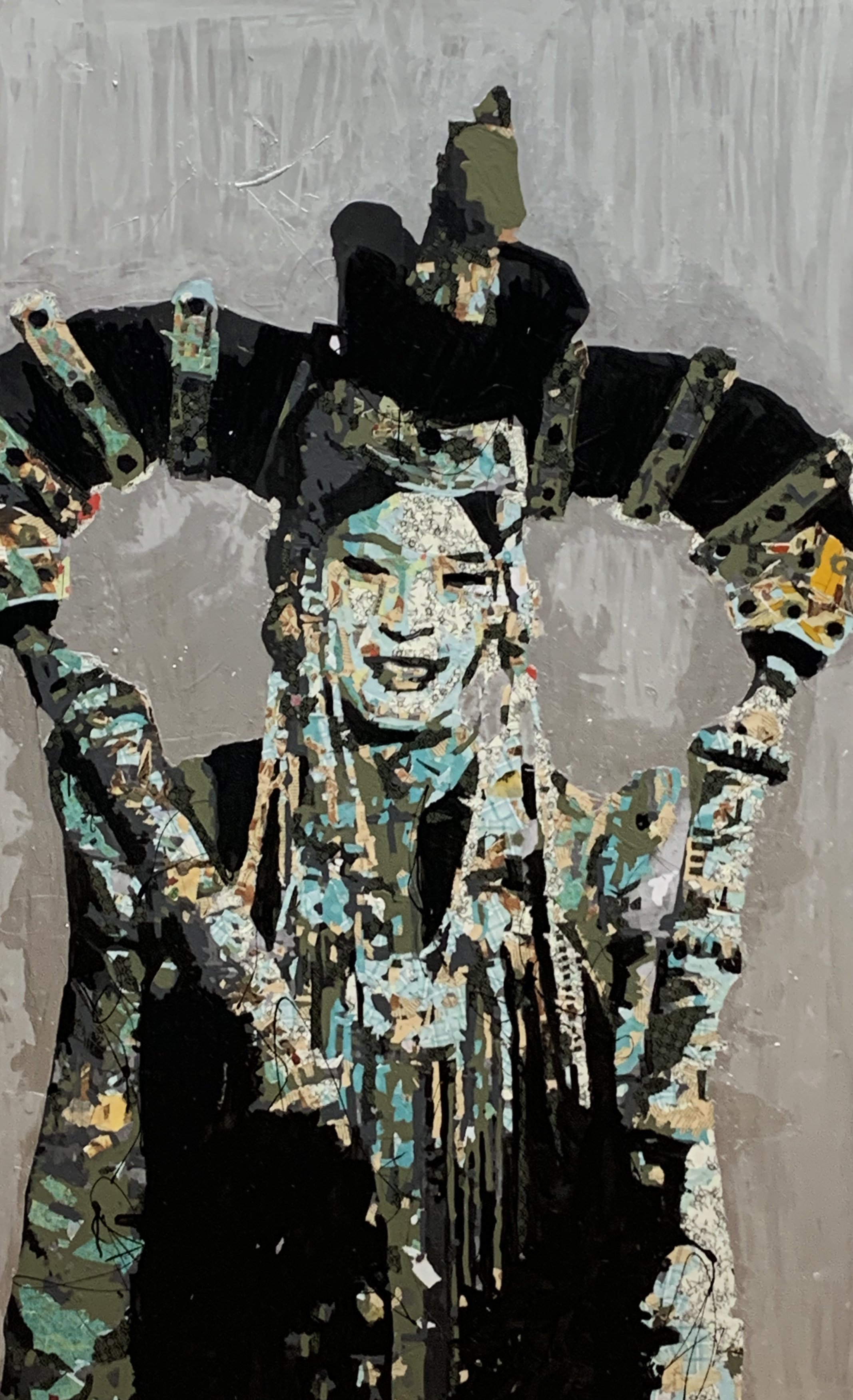 Title: I C Your Heart / Medium: Multi-Media / Materials: Paper, Acrylic Paint. On Wood