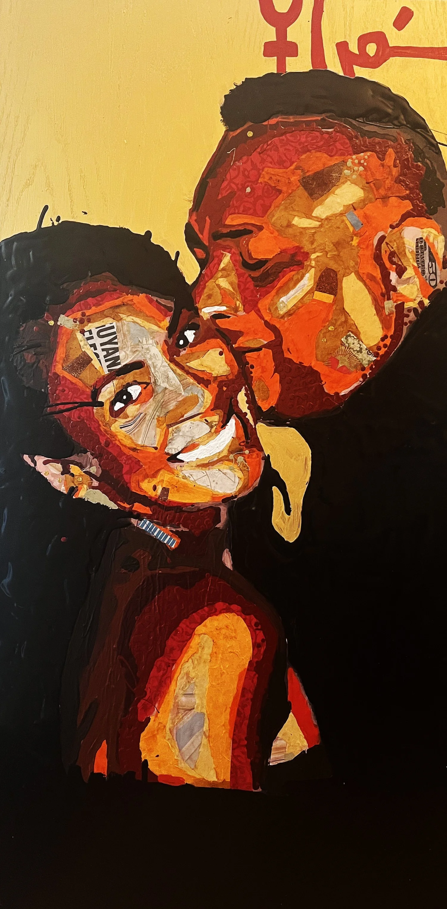 Title: RUSSELL PETERS / Medium: Multi-Media / Materials: Paper, Acrylic Paint. On Wood / Size/Dimensions: 24x18x2