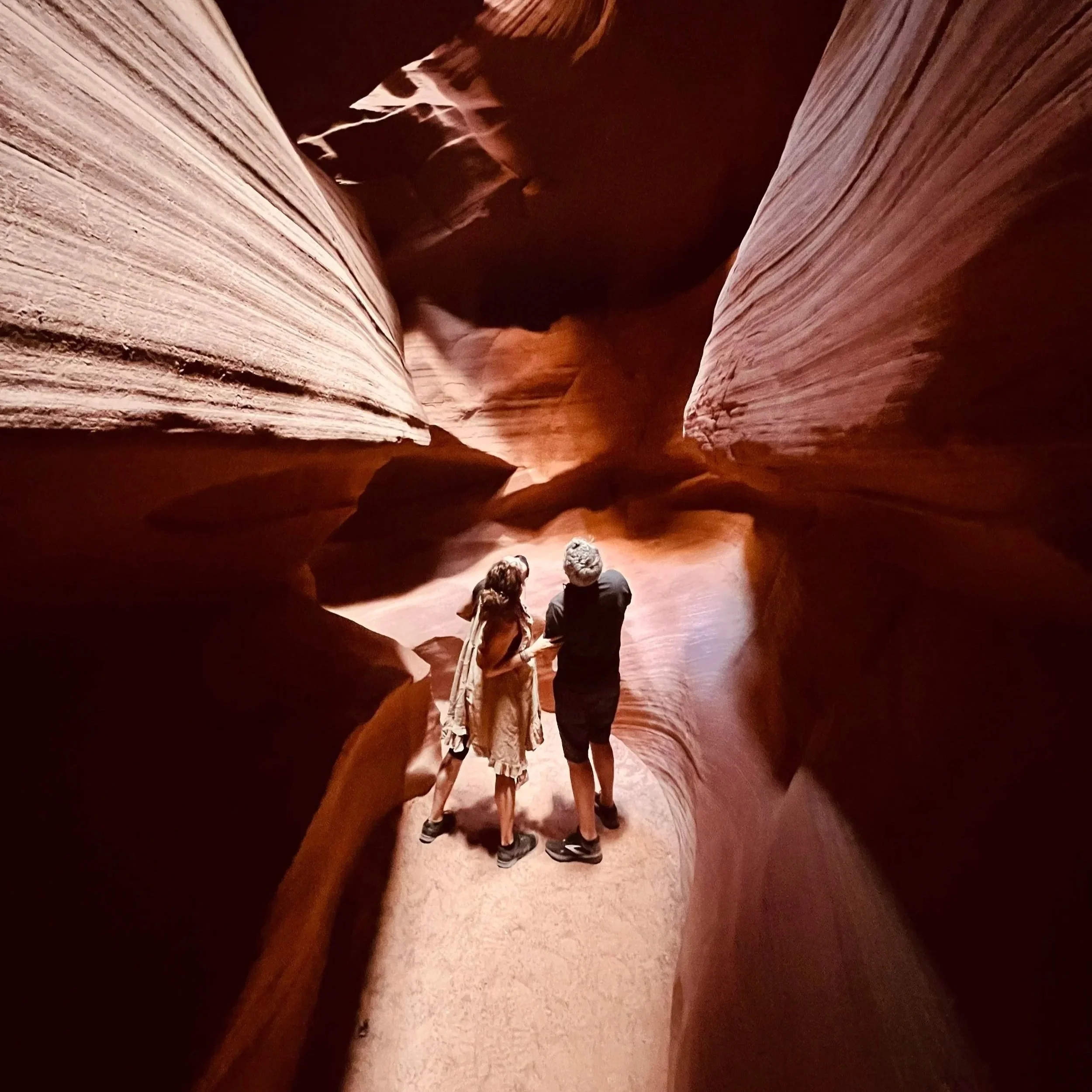 dramatic light shafts in Antelope Canyon Arizona