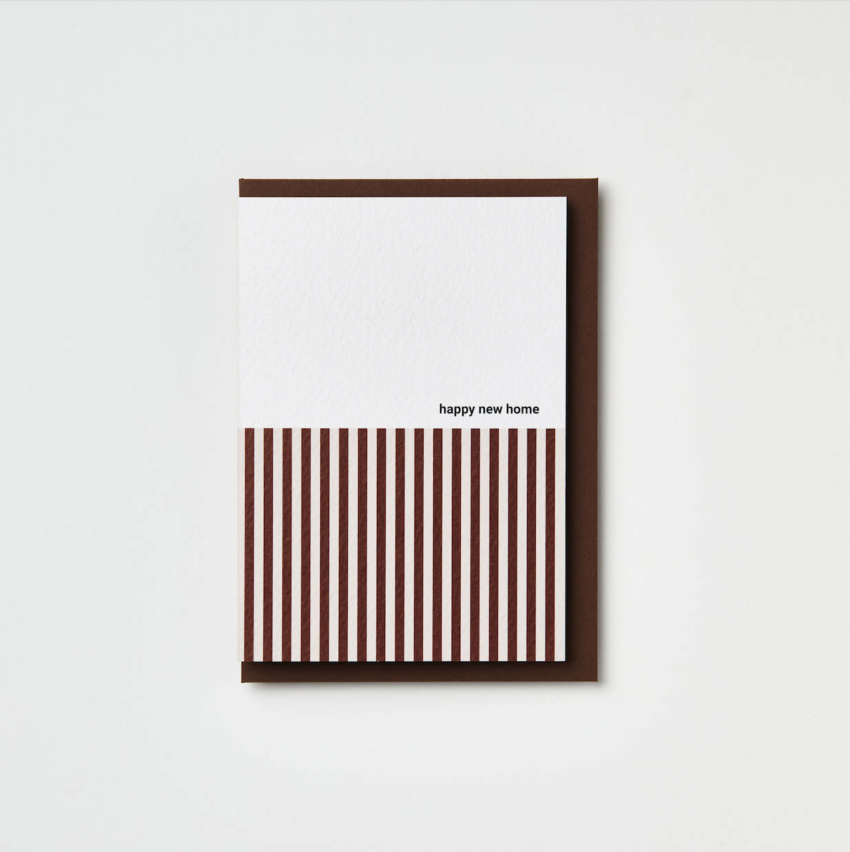 Russet/burgundy stripe new home card