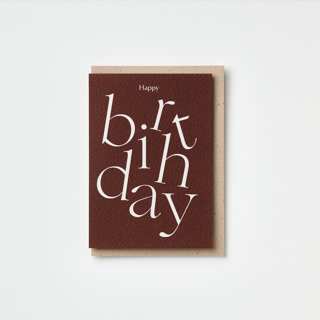 Burgundy Serif Type Happy Birthday Card