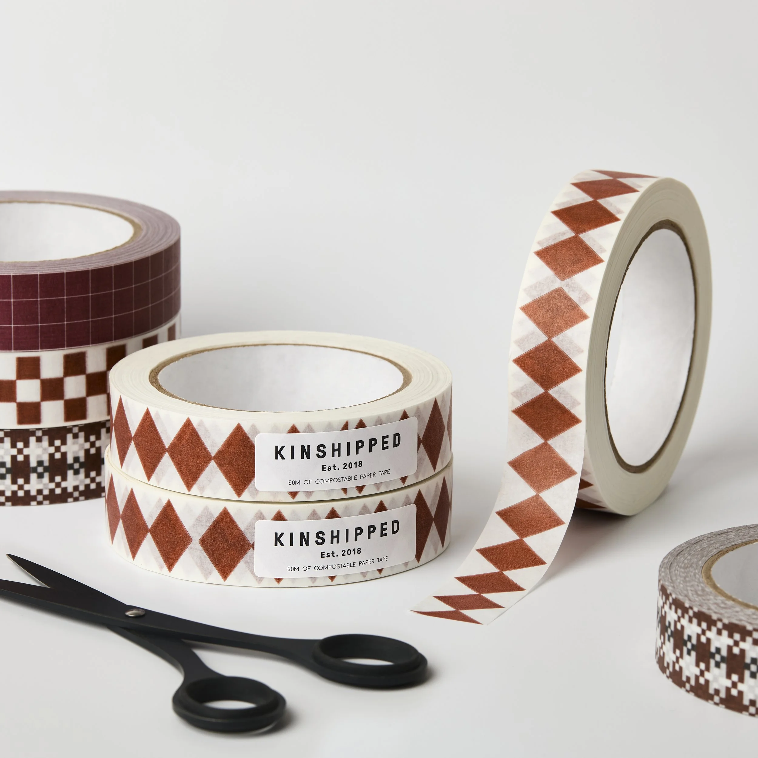 Burgundy/Russet Diamond Paper Tape