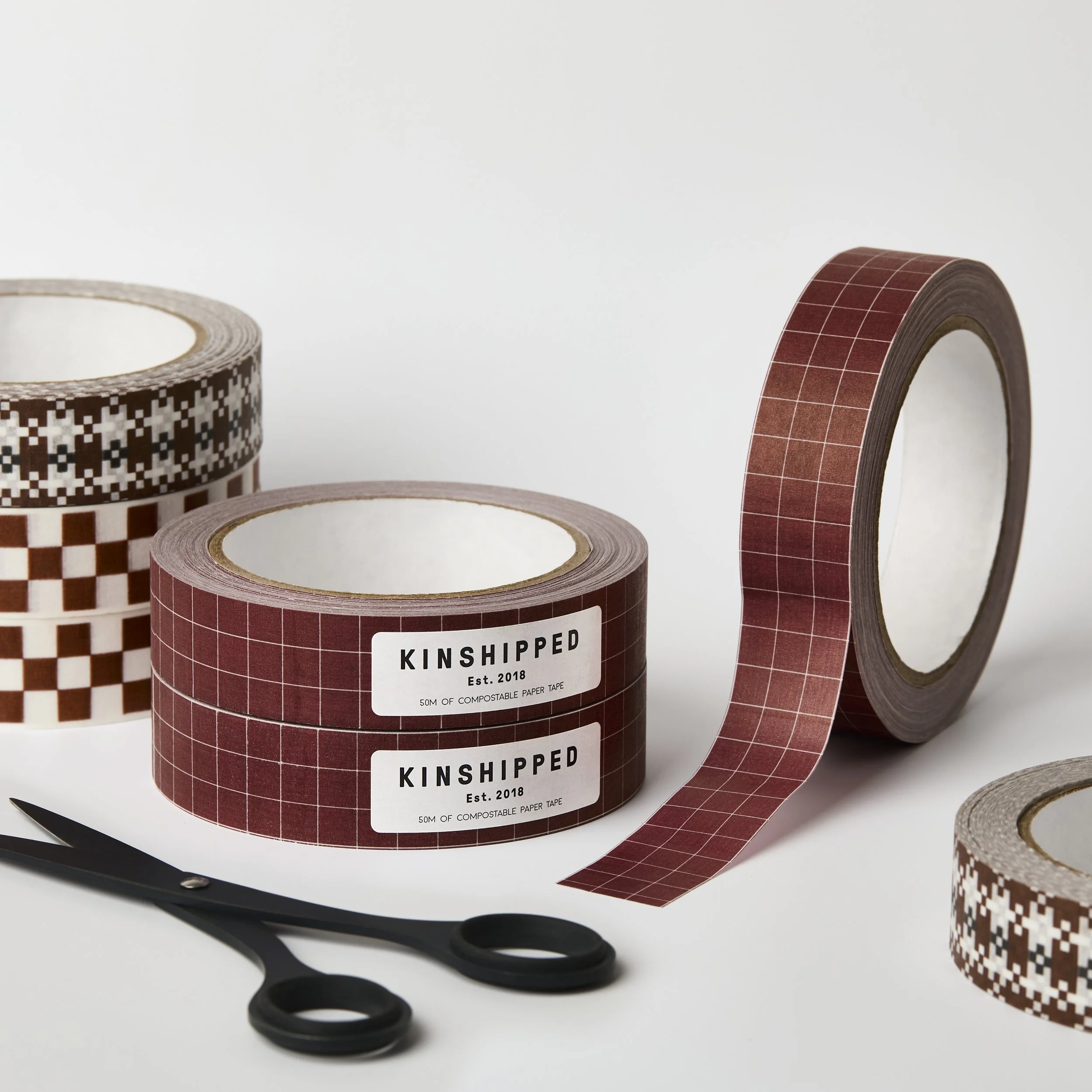 Burgundy/Russet Grid Paper Tape