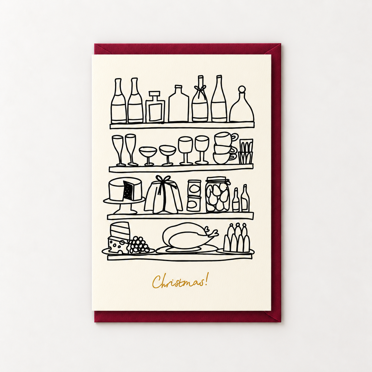 GOLD FOILED CHRISTMAS PANTRY CARD